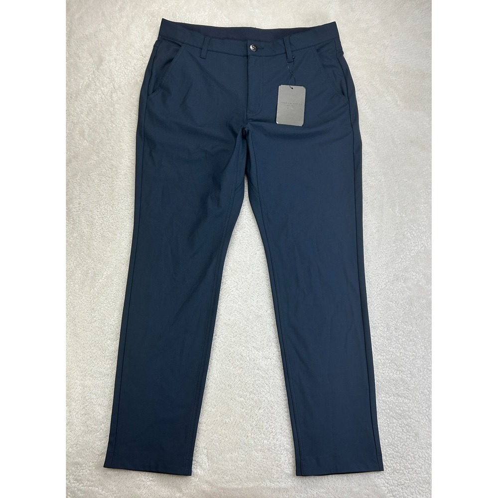 NWT BYLT Everyday Chino Pants Mens L Navy Soft No-Shrink Flat Front "Read"